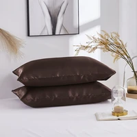 2pcs soild pillowcase satin imitation silk pure color bedding pillow case bedding set living room decorative