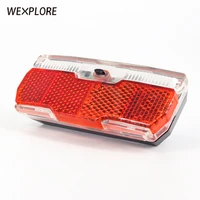 wexplore bicycle rear light bike tail light use 2pcs aaa batteries for cycling rear rack carrier lamp with bike reflector light