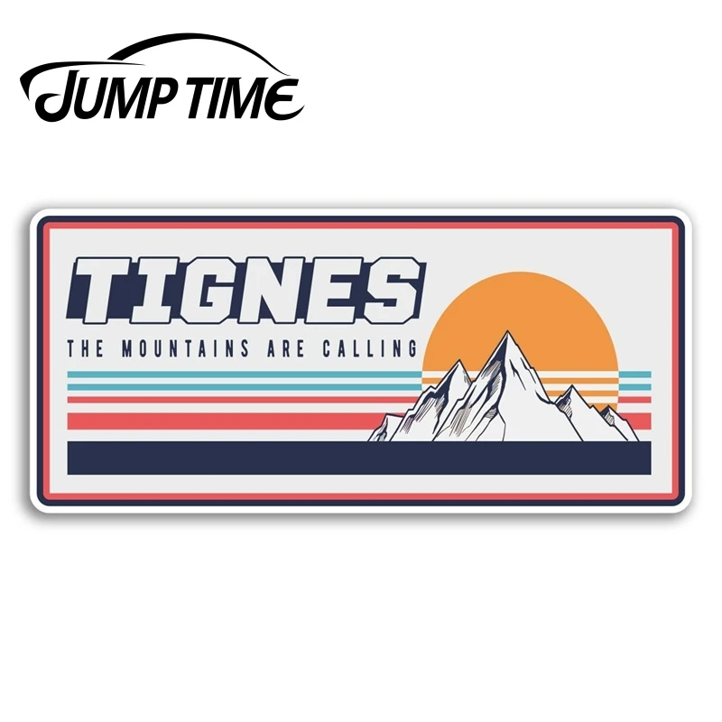 

Jump Time Retro Tignes France Vinyl Stickers - Ski Skiing Sticker Luggage Window Bumper Decal Waterproof Car Accessories