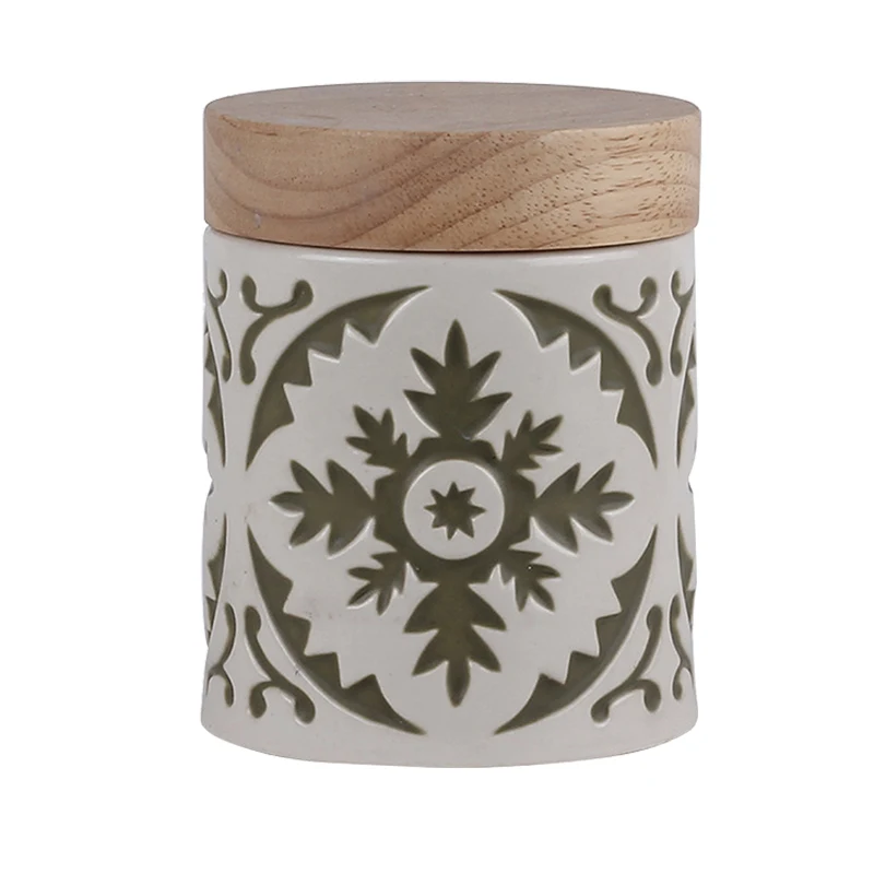 Деревянная крышка керамические банки для хранения творческая кухня бакалейная