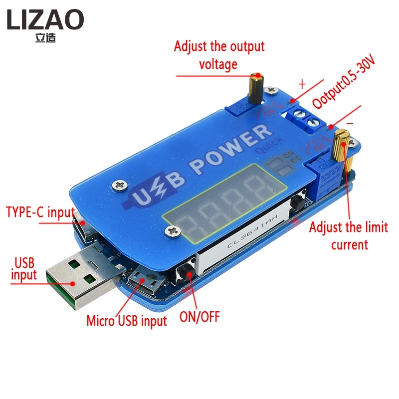 DP2F DC Регулируемый usb лабораторный источник питания 0 5 30 в 15 Вт регулятор