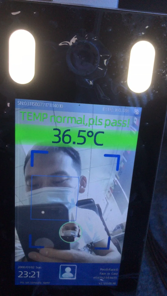 

Non-Contact Face recognition temperature measurement Scanner Machine with Staff Time Attendance System
