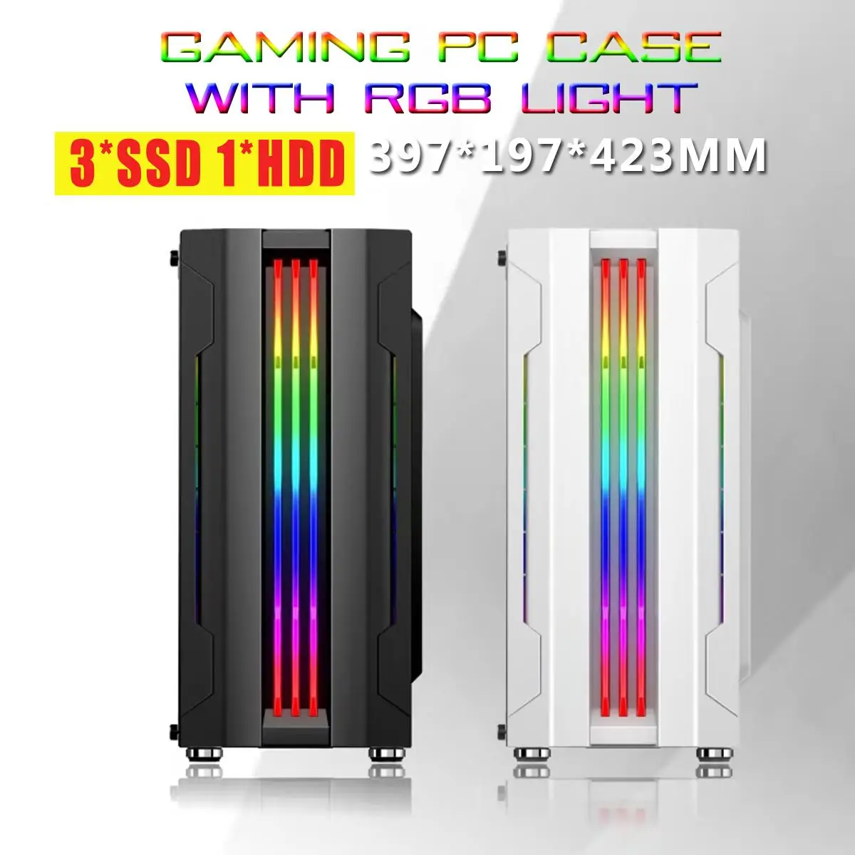 Чехол для поликарбоната с акриловой боковой платой светильник Rgb 3SSD 1HDD ATX/MATX/ITX 8