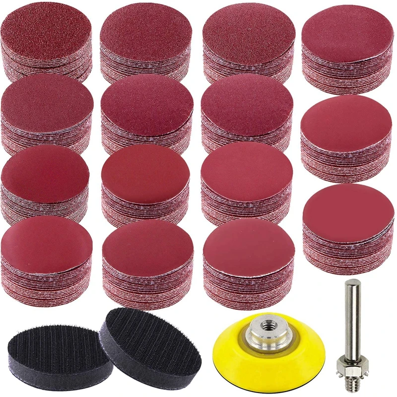 

300 шт. наждачной бумаги, 50 мм, шлифовальные диски с круглым зерном, размер 60 80 100 120 150 180 240 320 400 600 800 1000 1200 2000 3000