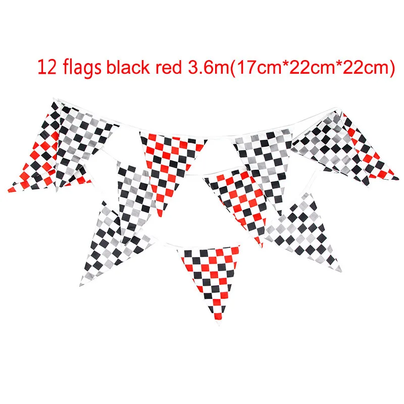 3.6m 12flags mix 1 шт. 10 м 38 шт. флаги клетчатый Вымпел Баннер черно-белые флаги гонки для домашней вечеринки на день рождения украшения - Цвет: 3.6m 12flags mix