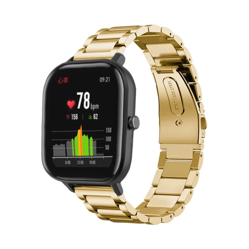 Ремешок из нержавеющей стали для Xiaomi Huami Amazfit Bip Bit Lite Youth GTS GTR 42 мм умный Браслет 20