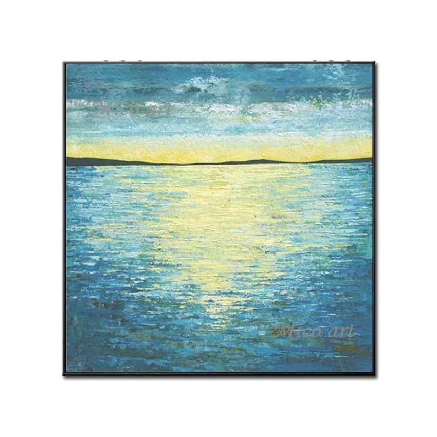 

No Framed Hand Painted Popular Handmade Abstract Seascape Oil Painting On Canvas Modern Living Room Artwork Wall Decor Art Univ