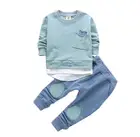 Одежда для маленьких мальчиков футболка с длинными рукавами и штаны комплект осенней детской одежды из 2 предметов для мальчиков, повседневные хлопковые От 1 до 4 лет Детские костюмы