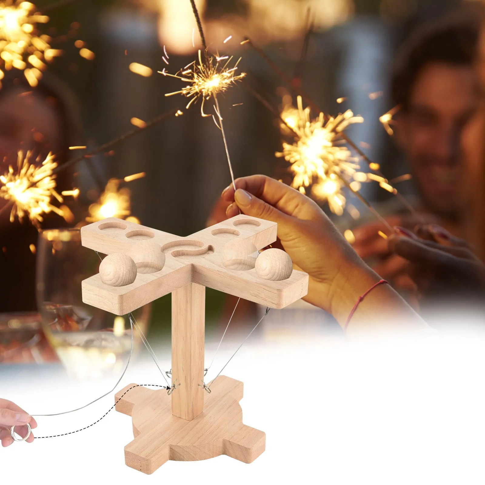 

New Drinking Game Toy Wooden Ring Toss Game Handheld Board Game Ring Hook Game for Home Bar Party Drinking For children Party#4