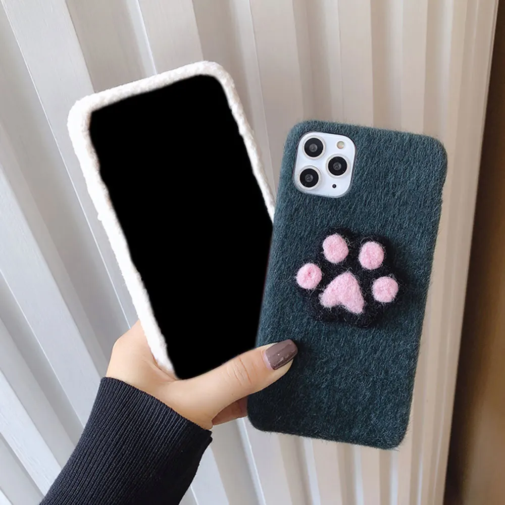 KISSCASE Зимний теплый плюшевый чехол для телефона iPhone 11 Pro Max XR 7 8Plus 6 6s Plus X XS MAX мягкий