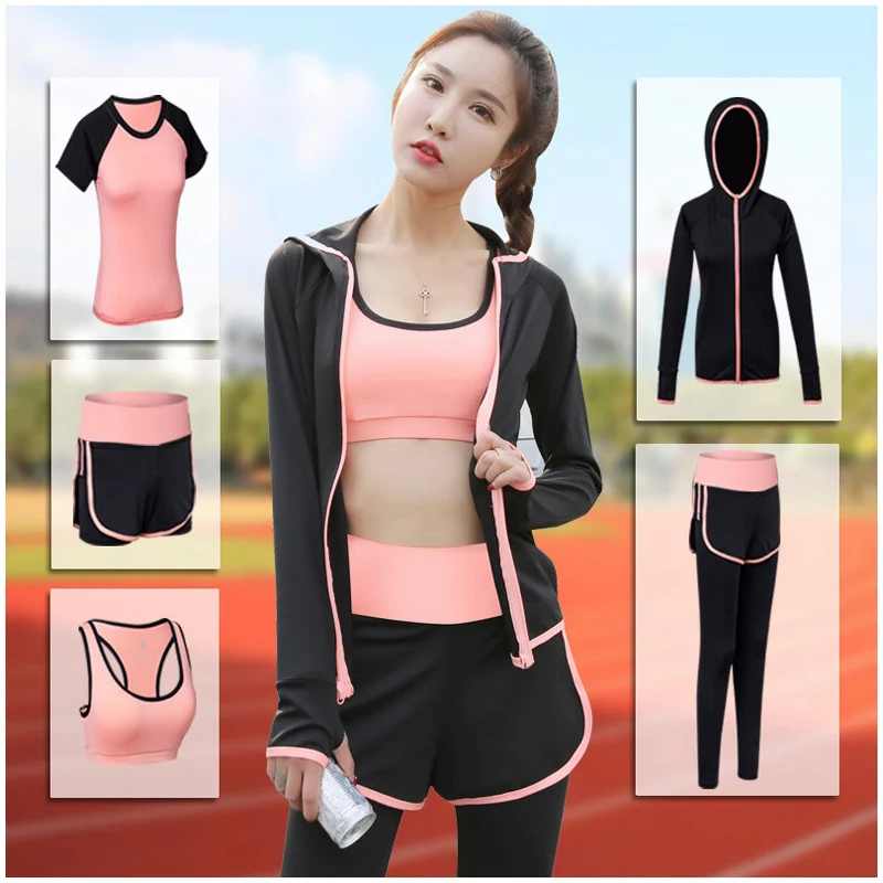 Женский спортивный костюм для йоги Быстросохнущий комплект из 5 предметов с