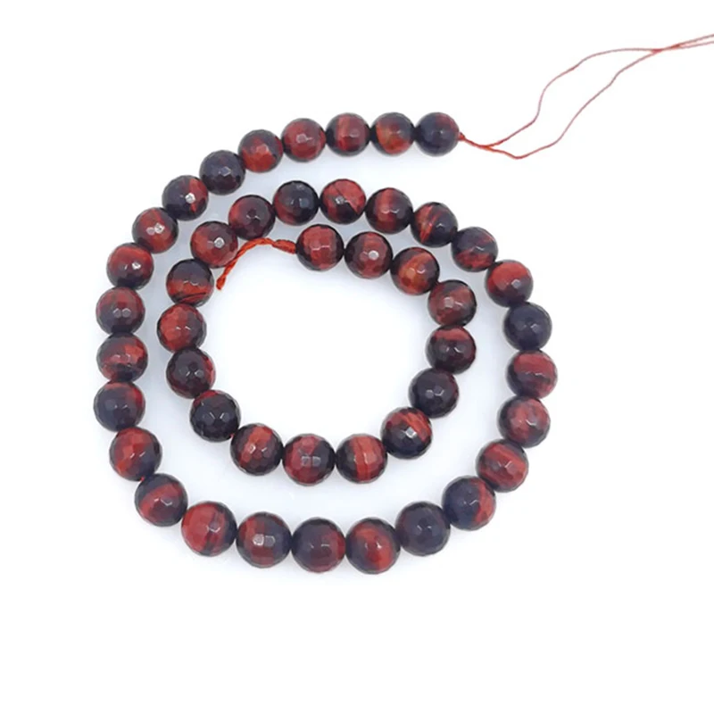 

4-12mmNatural Stone Round Cut Red Tiger Eye Gem Loose Bead DIY Bead Bracelet Necklace Earring Jewelry Making Healthy Purify Gift