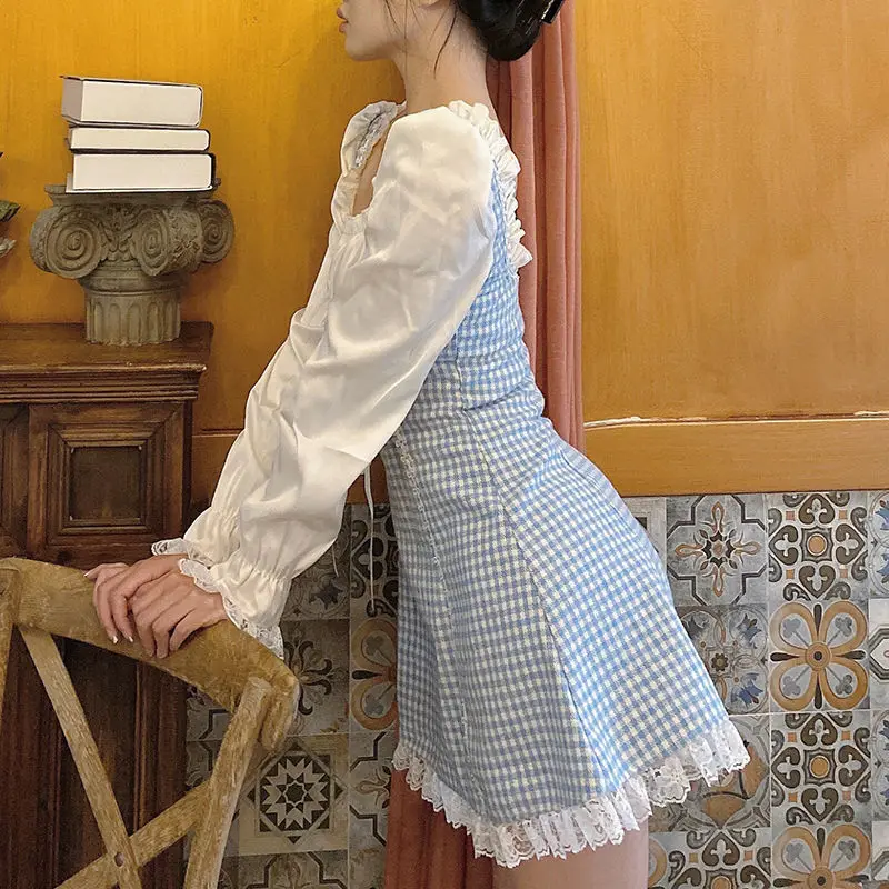 Летние платья халаты для женщин повседневные 2021 Kawaii одежда феи с длинным рукавом