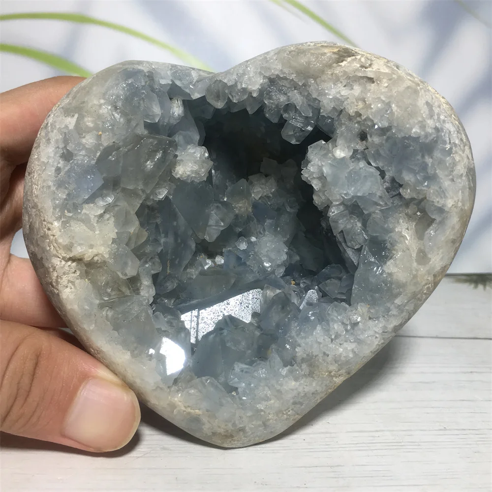 

Natural Druzy Calcite Crystal Cluster Voog Quartz Reiki Massage Heart Fashion Gift Home Decor Blue Gemstone Geode Sovenir