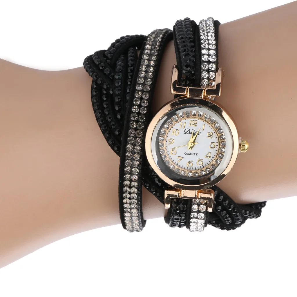 

Женские Роскошные Кварцевые часы с золотым браслетом и кристаллами, Элегантные корейские классические бриллиантовые часы в трендовом стил...