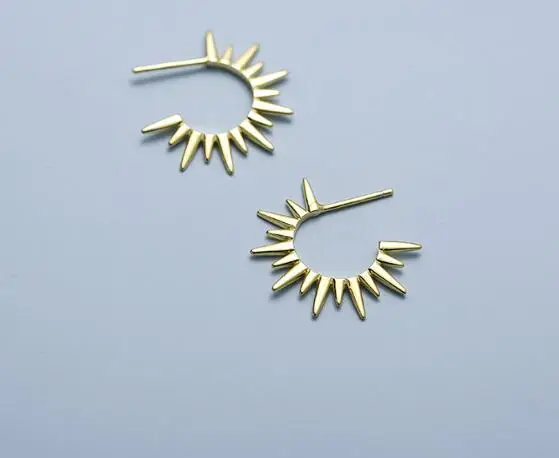 100% Аутентичные 925 пробы серебряные преувеличенные личности Золотые Солнечные