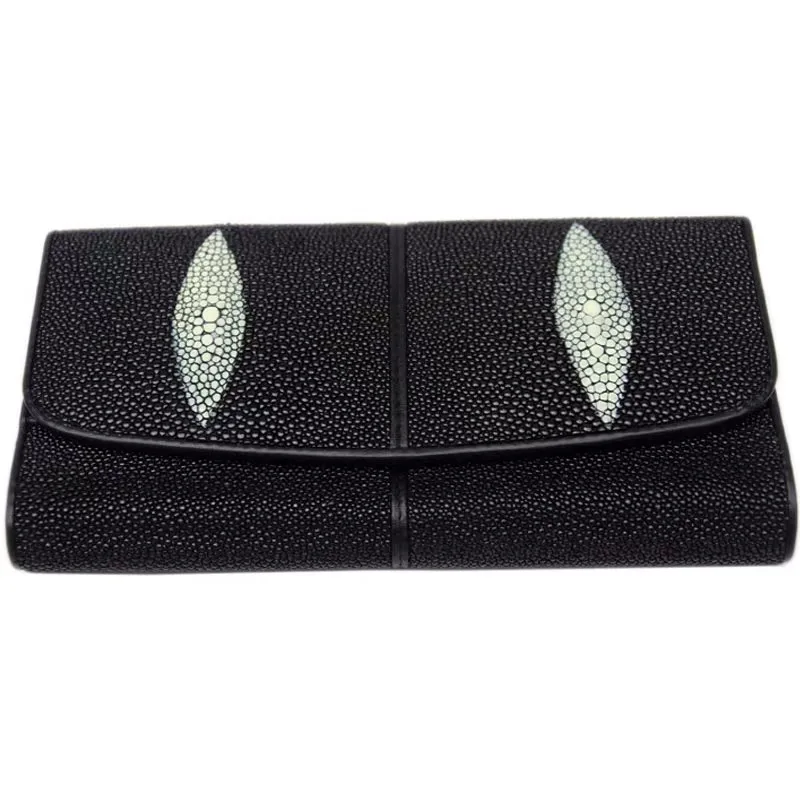 Кошелек унисекс из натуральной кожи стильный длинный кошелек тройного сложения