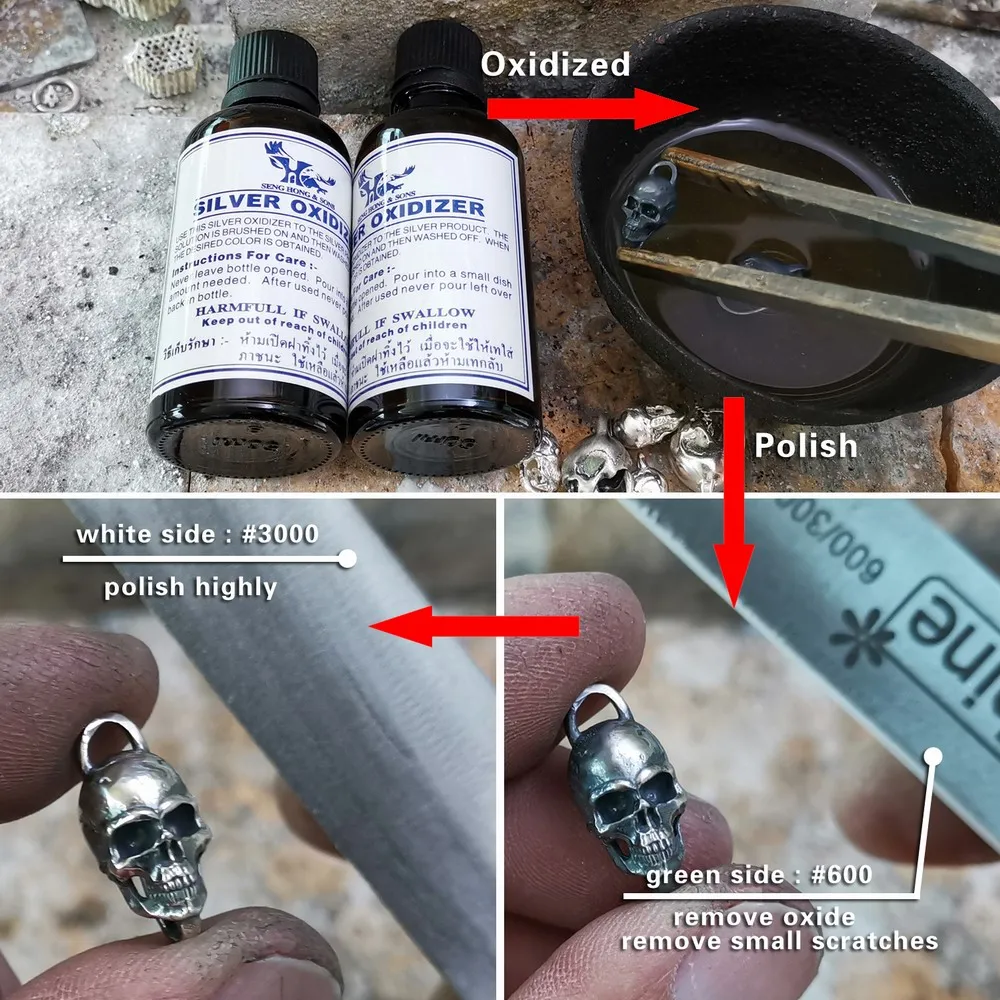 Мужской браслет панк рок с черепами TA169 серебристый Байкерский рок|Гибкие и