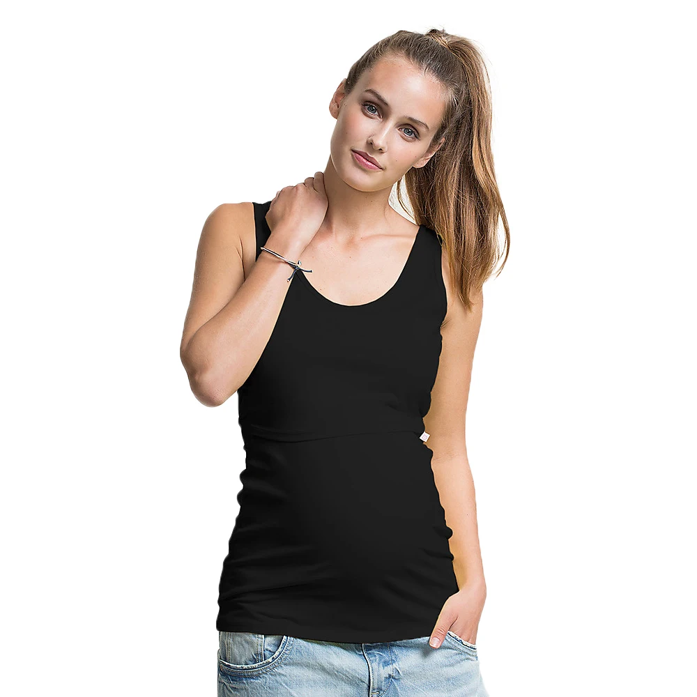 

2021 Maternity Tank Top Women Pregnant Nursing Sleeveless Solid Color Tops Camisetas Lactancia Verano Breastfeeding Tanks D30