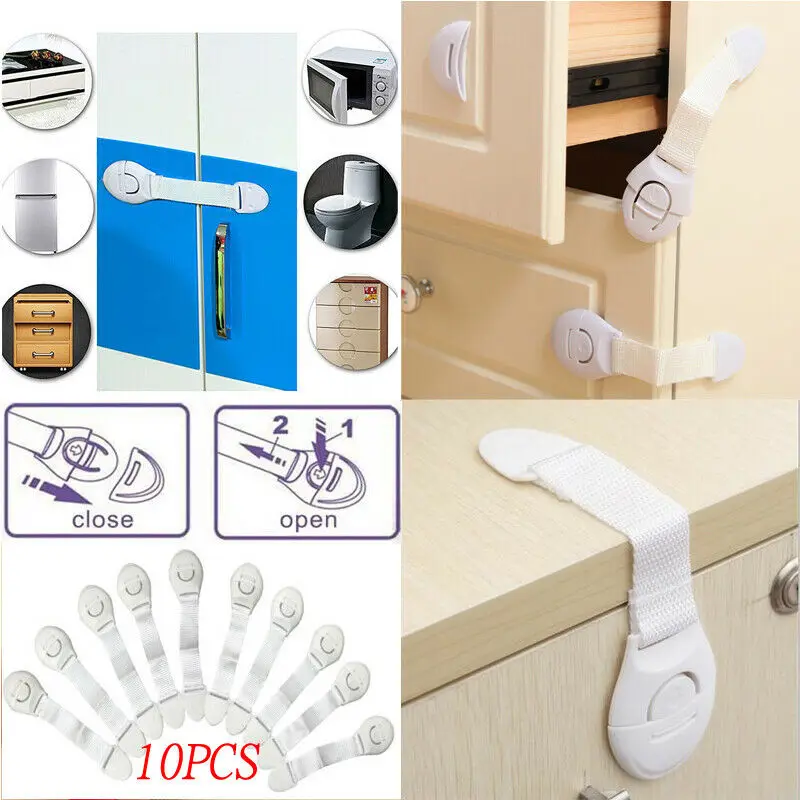 Cerradura de seguridad para el cuidado del beb&eacute;, 10 piezas, para caj&oacute;n, puerta, armario, nuevo-1