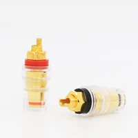 bp004 transparent gold plated 5mm cable 5 way binding post short thread terminals for speaker cd audio amplifier dac
