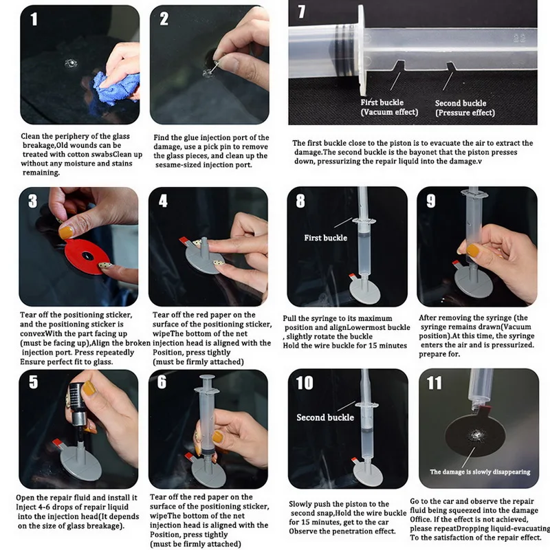 Новый набор для Ремонта Лобового стекла DIY чип трещины инструмент ремонта