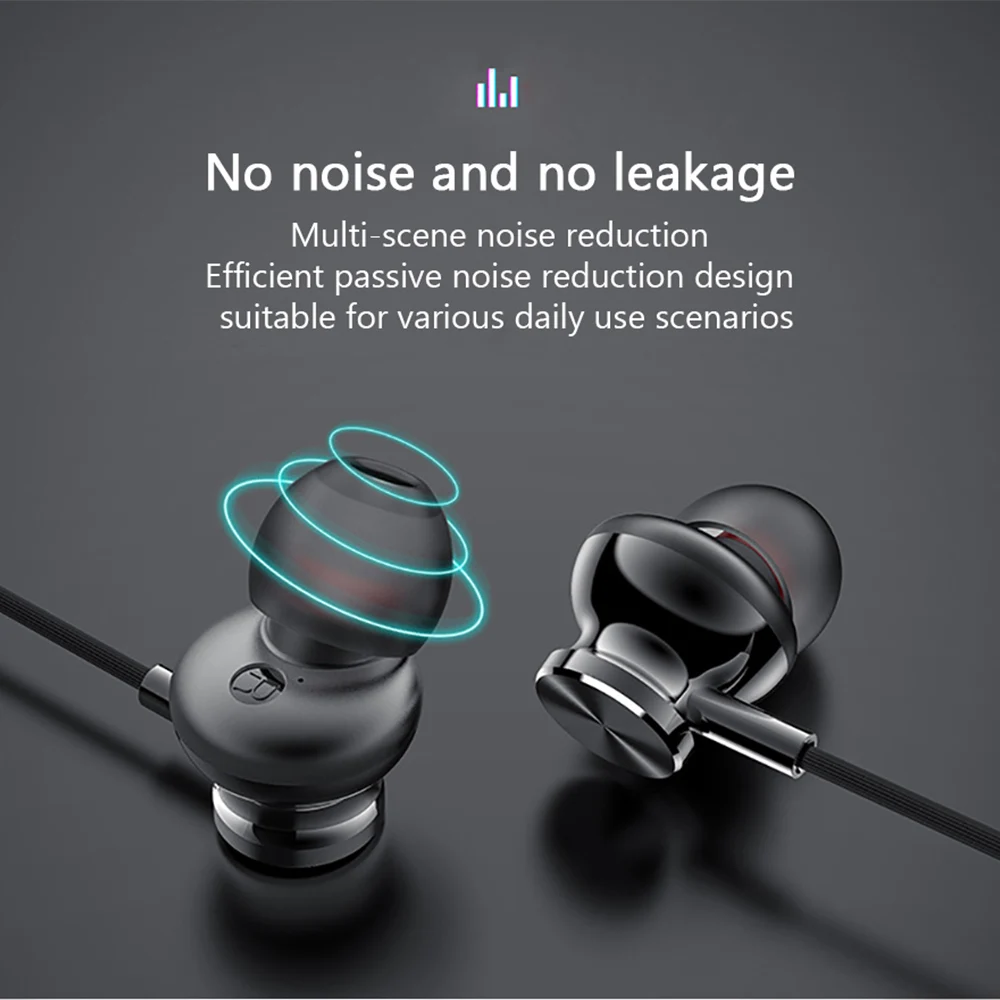 Magnetic Earphone 3.5mm Digital Audio Metal Bass Headset With Mic Headphone Stereo 3D HiFi Sound Sport Earbuds For Xiaomi iPhone