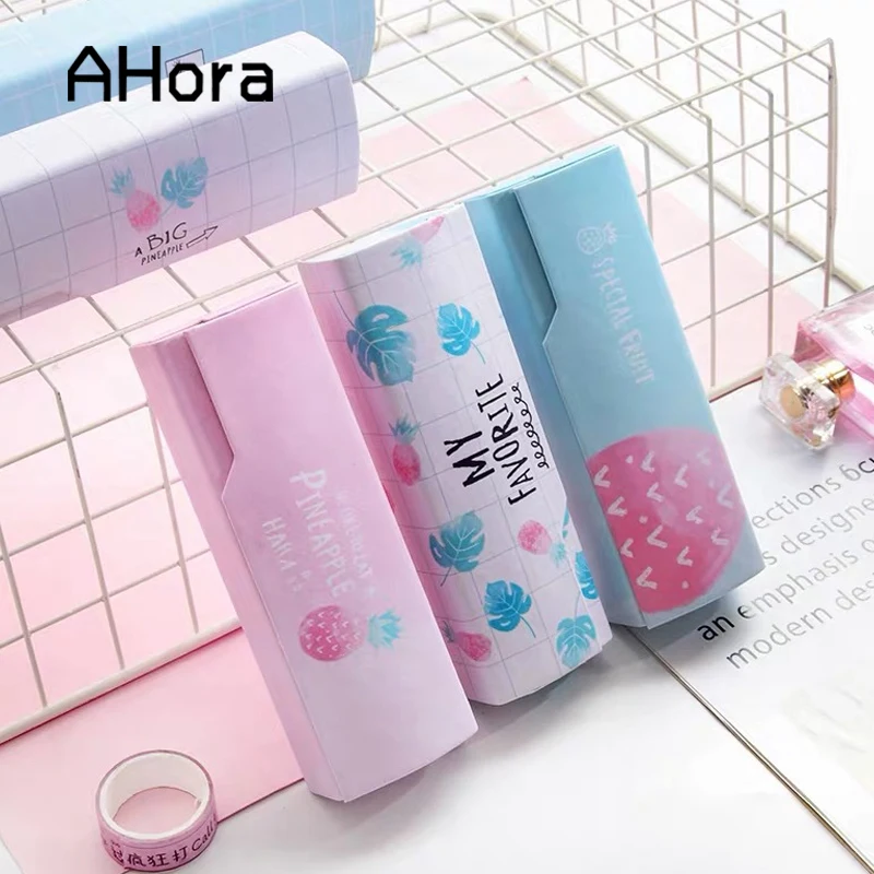 

Ahora Creative Cartoons Glasses Frame Case Cute Handmade Optical Glasses Box Holder Marble Floral Painting Letter Organization