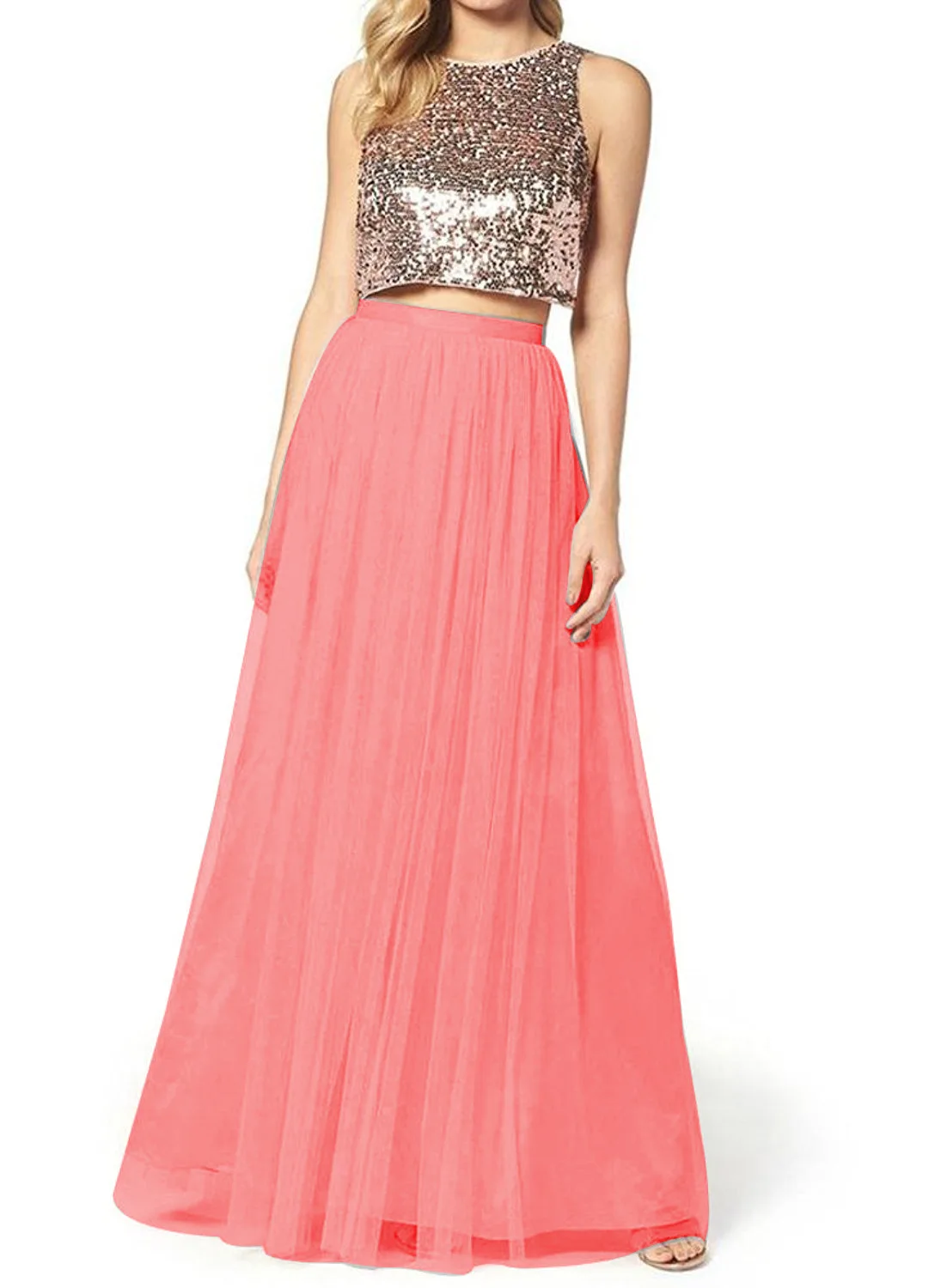 Saia/Женская трехслойная кружевная длинная юбка средней длины фатиновая бальная