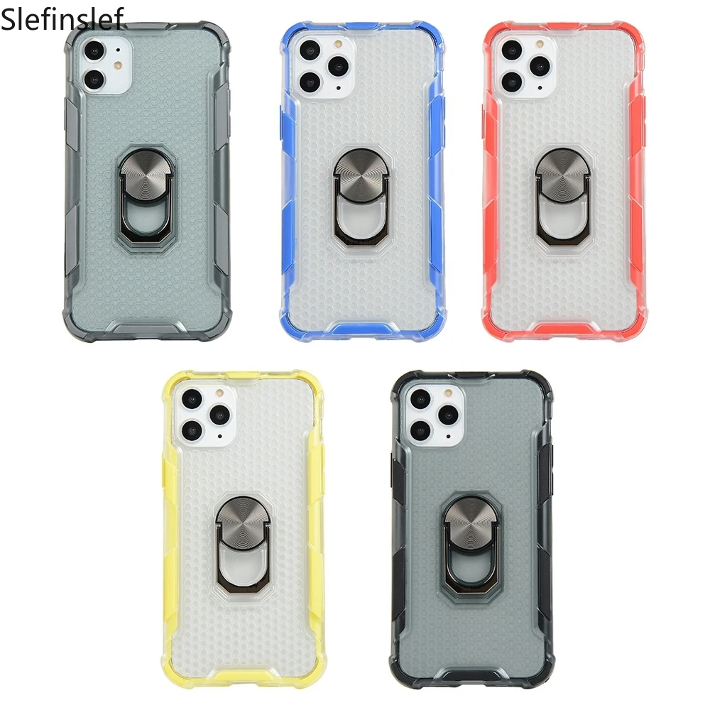 clear for iphone 11 case with magnetic ring car holder armor shockproof 11pro max 8 7plus stand transprednt kickstand cover xr free global shipping