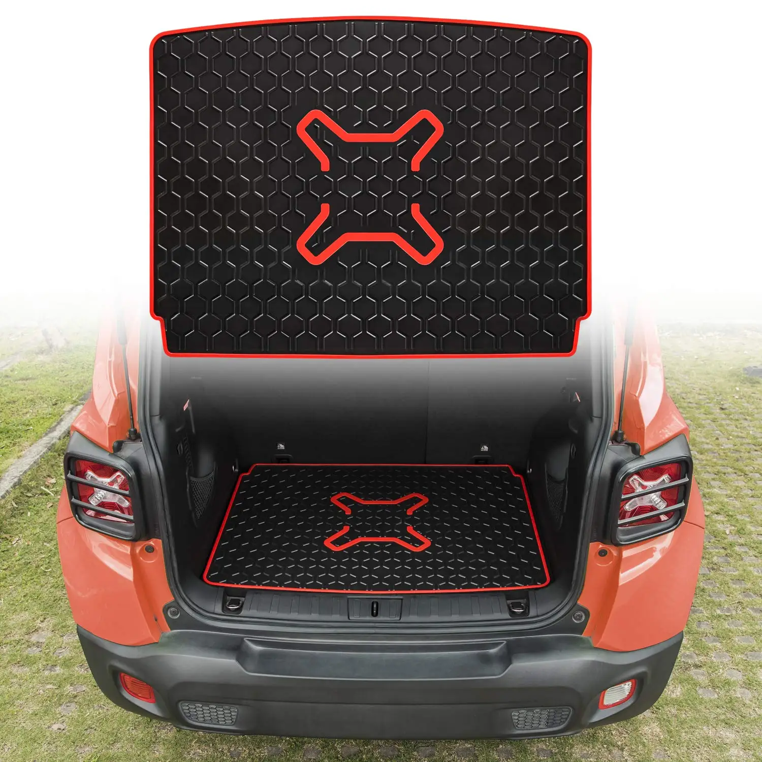 Резиновый поднос для багажника напольный коврик защиты 2016 2017 2018 2019 Jeep Renegade |