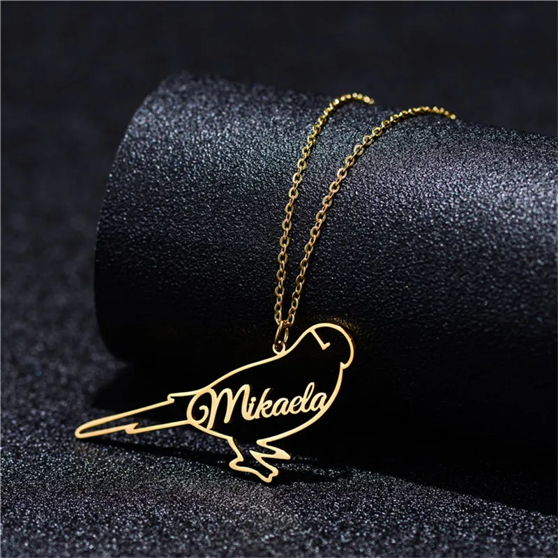 

Personalized Design Bird Painting Necklace Fashion Stainless Steel Custom Children's Jewelry Commemorative Gift For Family