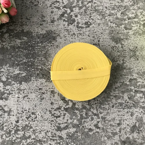 yellow 2 3/4 ''(20 мм) матовая цветная косая лента эластичная лента тесьма отделка Кружева сплошной головной убор ручной работы DIY украшения ремесла - Цвет: yellow 2