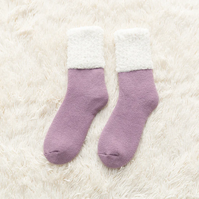 

Winter Warm Women Socks Cotton Plus Velvet Thickening Sleep Slippers Floor Socks Ladies Quality Cute Casual Socks Christmas Gift