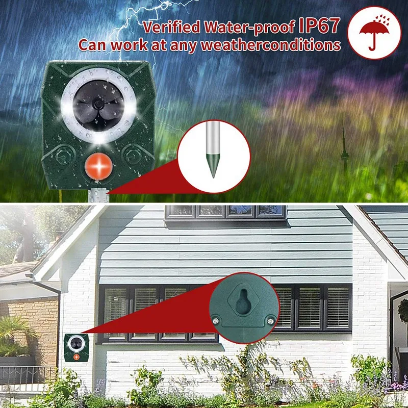 

Cat Repellent, Ultrasonic Cats Solar Waterproof Animal Repeller To Remove Farm Yard