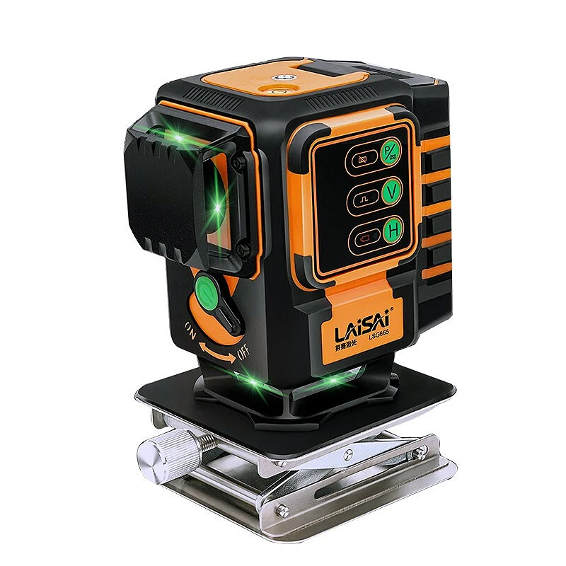 Лазерный уровень LAISAI 3D на 360 градусов 12 линий зеленый лазер самовыравнивающийся