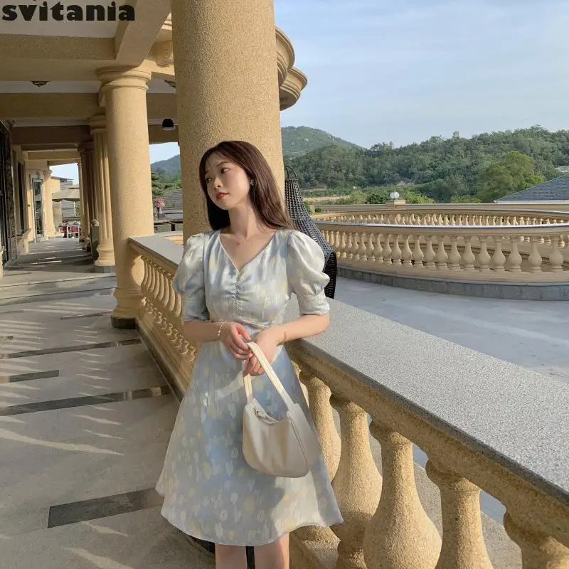 Шифоновое платье с V-образным вырезом и цветочным принтом | Женская одежда