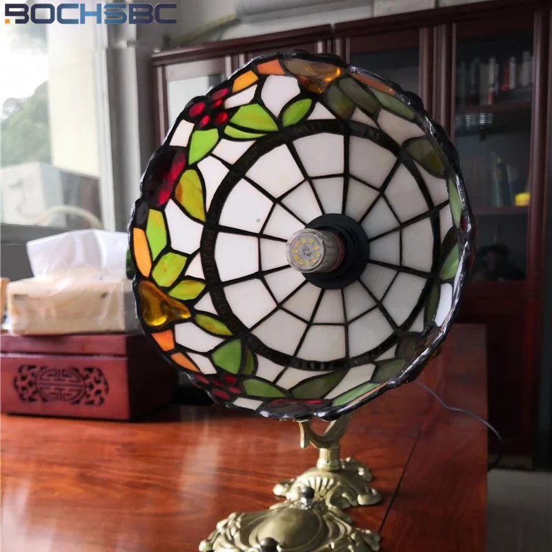 BOCHSBC настенный светильник Средиземноморский Tiffanylamp вишни винограда витражи