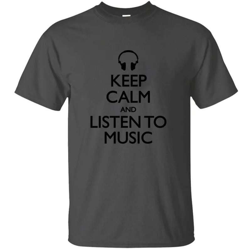 Индивидуальная Повседневная забавная футболка с надписью Keep Calm And Listen To Music белая