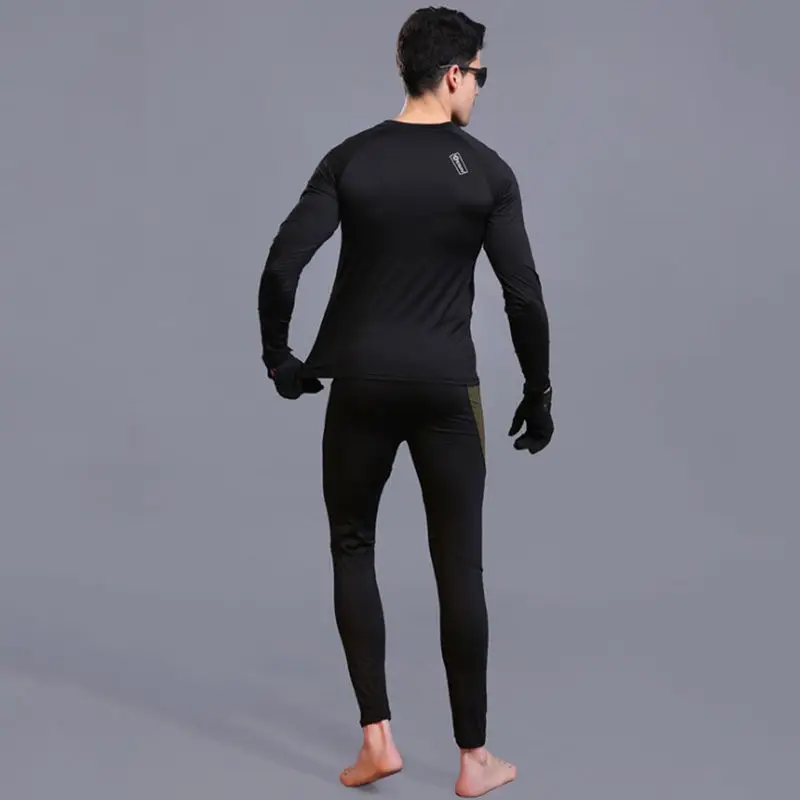Outdoor sports thermal underwear tactical suit stretch fitness suit Fleece Jacket Fleece Pants