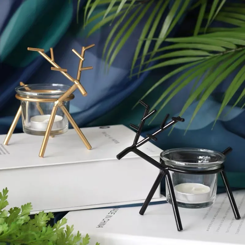 Декор для стола в виде оленя металлический подсвечник вечерние Железные