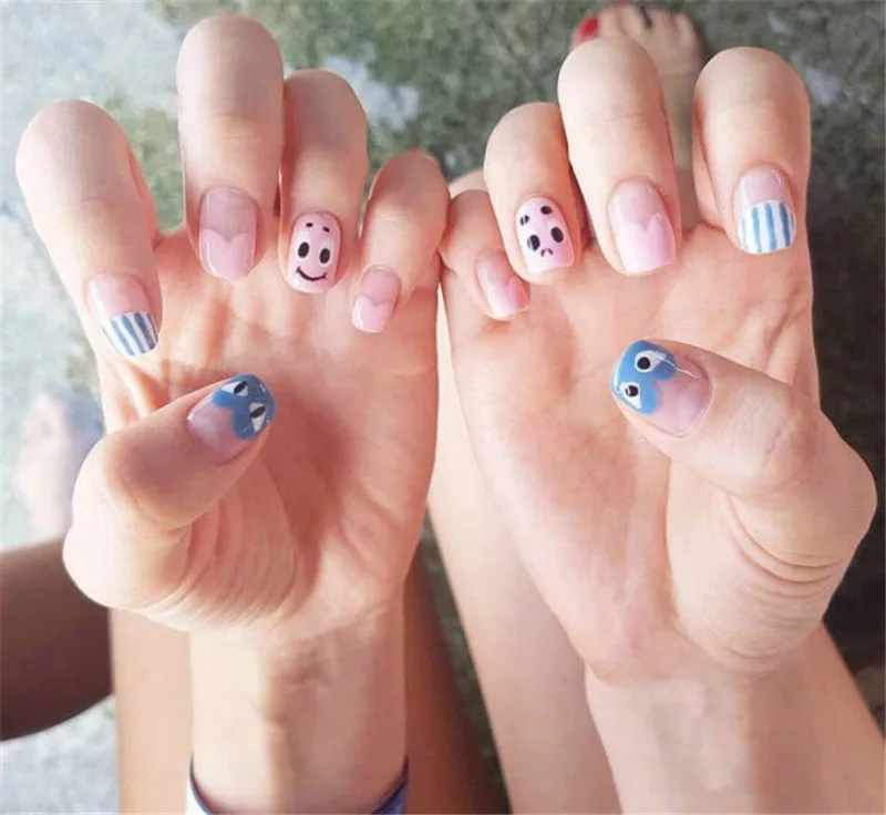 14tips/комплект полное покрытие наклейки для ногтей Обертывания милый Летнее