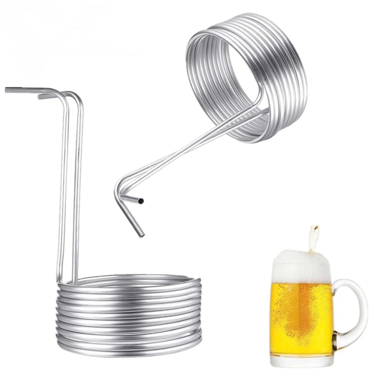 

5 Sizes Super Efficient 304 Stainless Steel Beer Cooling Coil Home Brewing Immersion Wort Chiller Pipe Bar Wine Making Machine