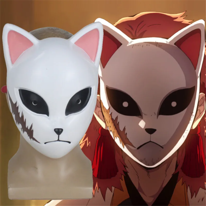 Anime Demon Slayer Tanjirou Mask Kimetsu No Yaiba Sabito Makomo Plastic Cosplay Accessories Halloween Party Masks Props