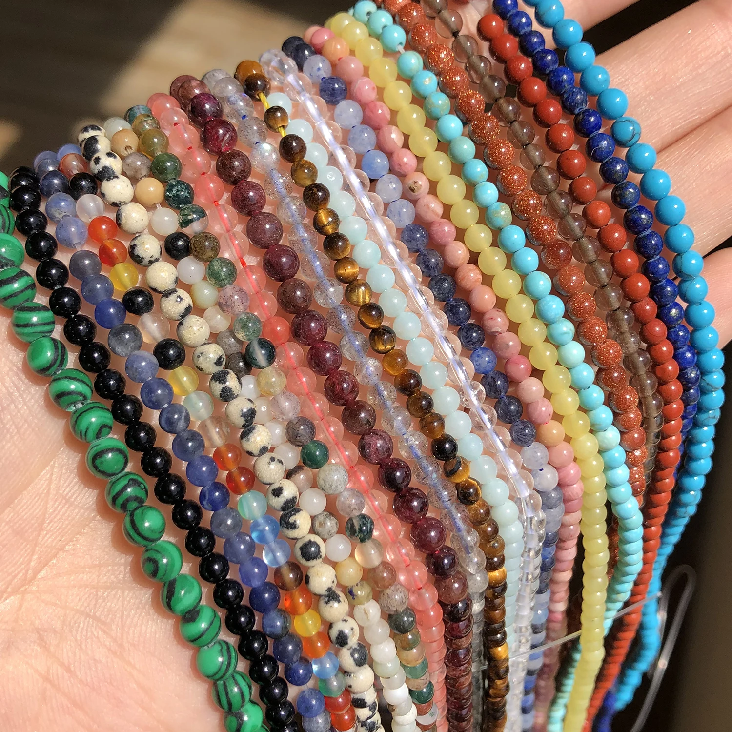 Натуральные круглые бусины для изготовления ювелирных изделий