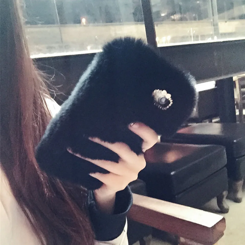 Пушистые теплые мягкие шерстяные милые чехлы для телефонов iPhone Xs Max XR XS 6 6S 7 8 6/7/8/6Sp