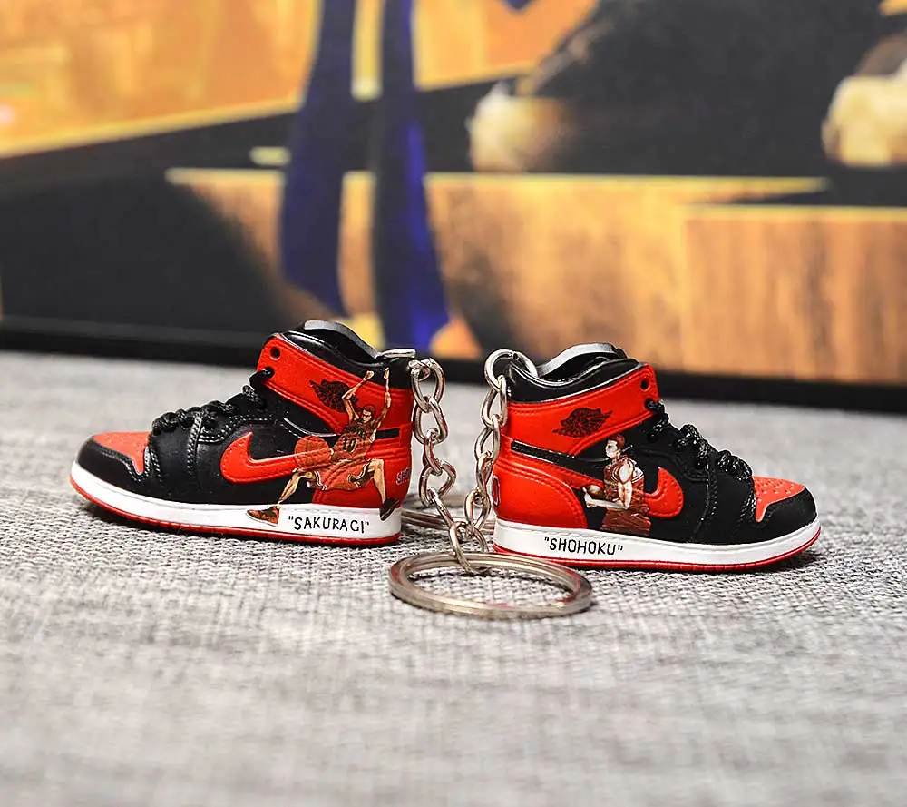 a pair w metal ring Дропшиппинг тапки обуви брелок 1 3D мини-кроссовки "OW CHICAGO" Спортивная обувь тапки брелки - Цвет: a pair w metal ring