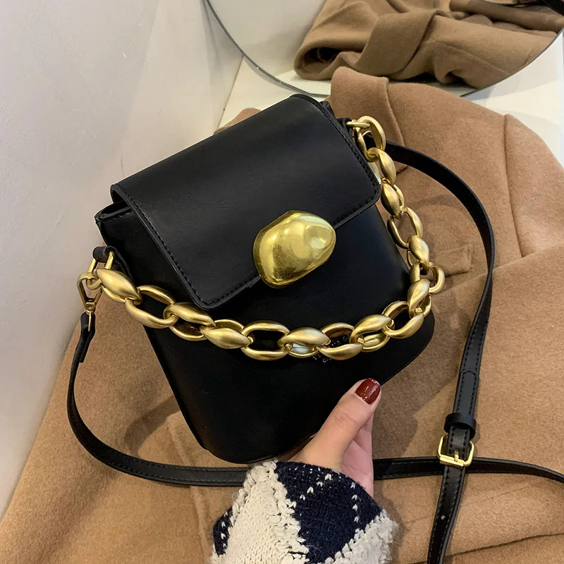 

VeryMe Casual Chains Bucket Bags Women PU Leather Shoulder Bag Lady Purse and Handbag Luxury Designer Fashion sac à main de luxe