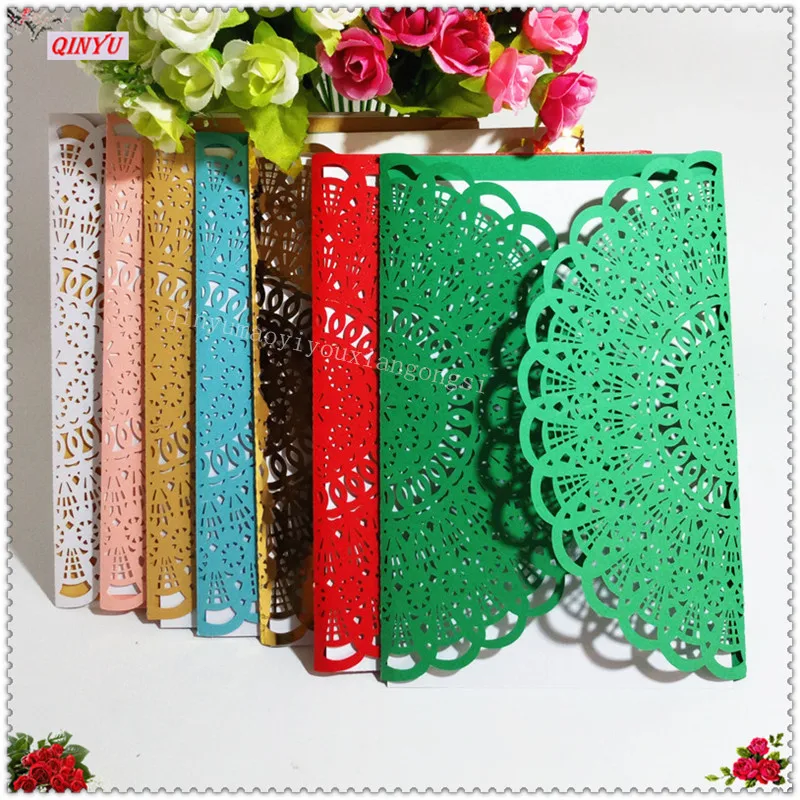 Многоцветная лазерная резка Роскошная Флора свадебные пригласительные открытки