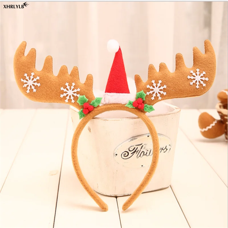 XHRLYLB Новинка 1p CChristmas украшения фланелевые рога Рождественская шапка товары для